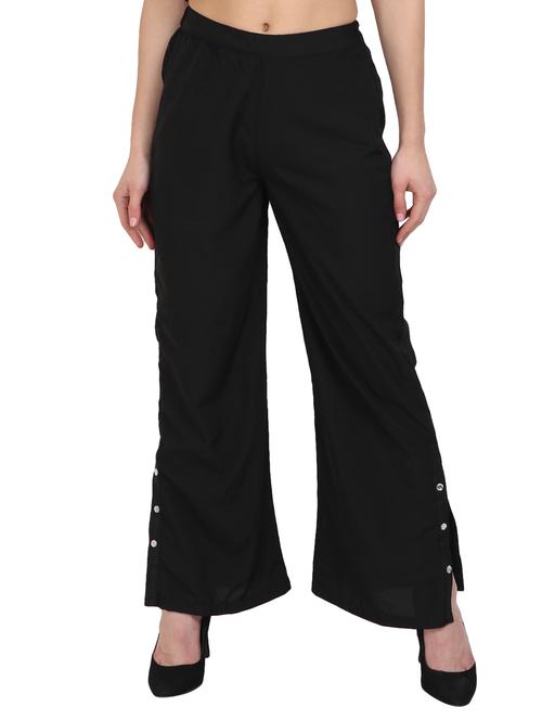 solid black crepe palazzo - 15046809 - Very Small Image - 1