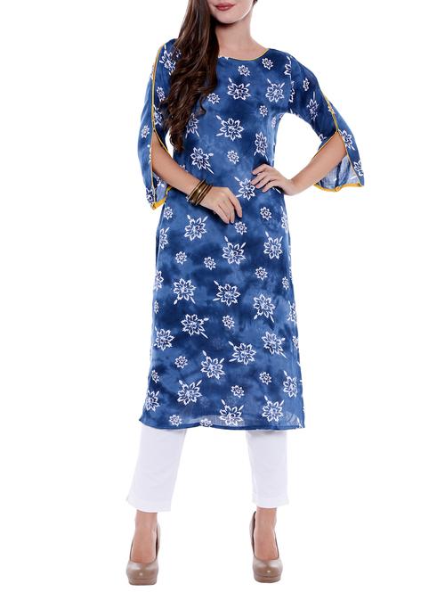 printed straight kurta - 15047085 - Very Small Image - 1