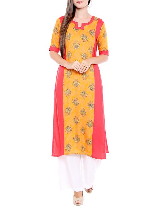 printed straight kurta - 15047086 - Very Small Image - 1