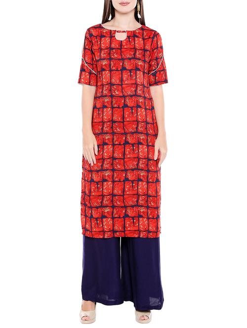 key hole straight kurta - 15047090 - Very Small Image - 1