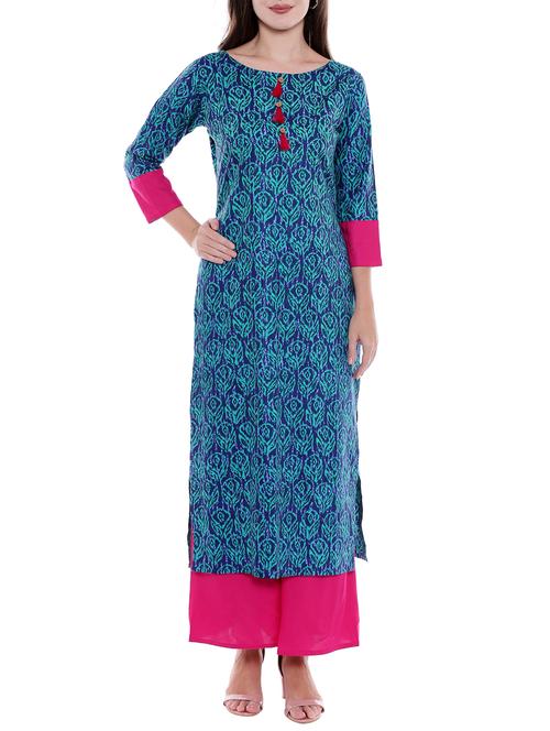 straight kurta with tassels - 15047124 - Very Small Image - 1