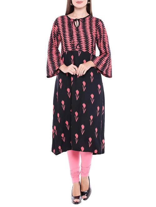 bell sleeves a-line kurta - 15047144 - Very Small Image - 1