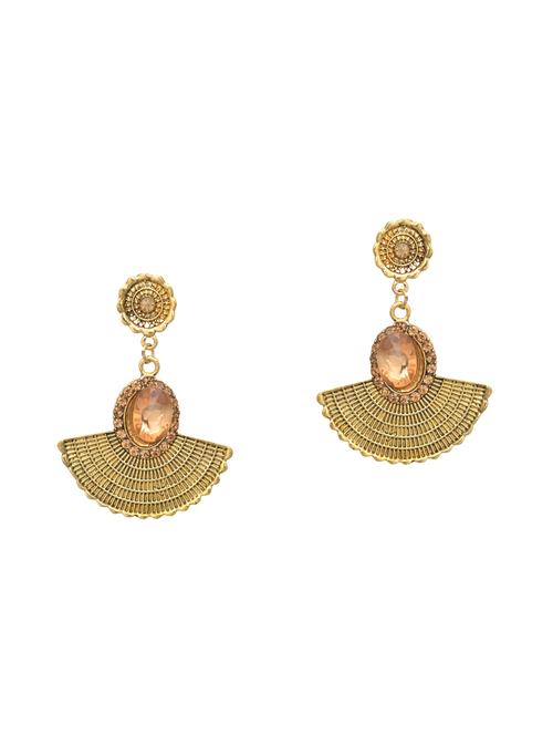 gold metal drop earrings - 15047527 - Very Small Image - 1