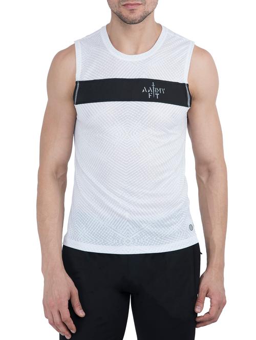 white polyester all over print t-shirt - 15047574 - Very Small Image - 1