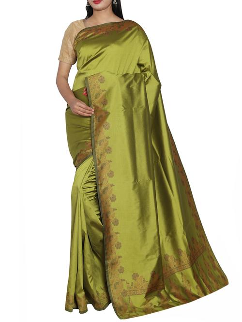 floral pallu bordered saree with blouse - 15048753 - Very Small Image - 1