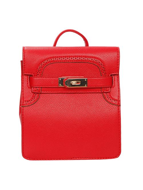 red leatherette regular backpack - 15049672 - Very Small Image - 1