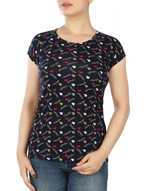 black cotton printed tee - 15050311 - Very Small Image - 1