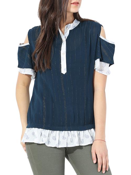 dark blue cotton top - 15050428 - Very Small Image - 1