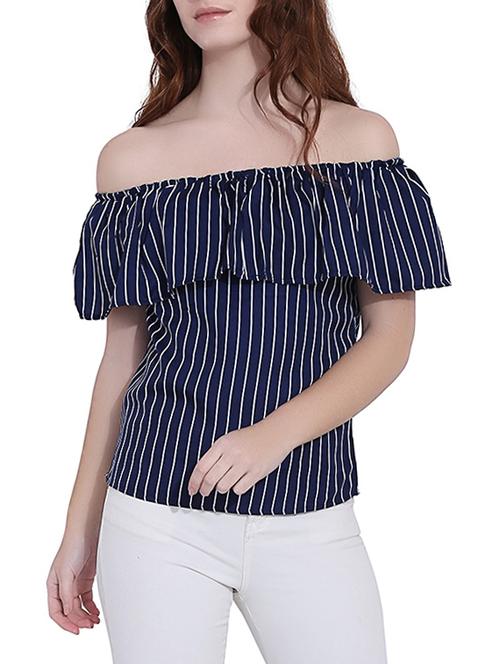 blue striped layered top - 15050432 - Very Small Image - 1