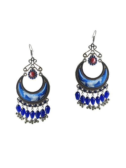 blue metal drop earrings - 15050509 - Very Small Image - 1