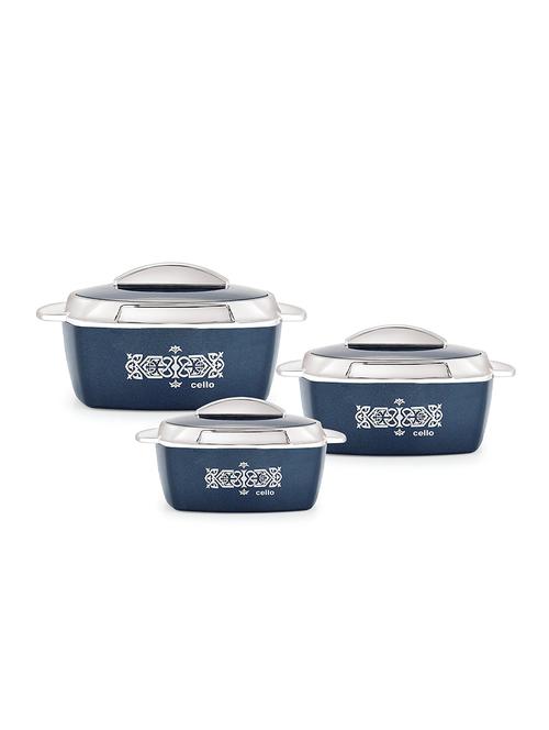 crown plastic casserole set, 3-pieces, blue - 15050858 - Very Small Image - 1