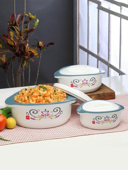 hot treat plastic casserole set, 3-pieces, white/grey - 15050875 - Very Small Image - 1
