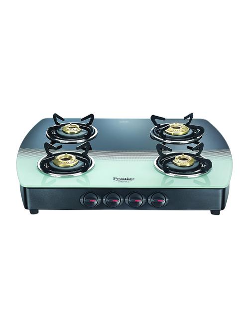 premia glass 4 burner gas stove, black and white - 15050898 - Very Small Image - 1
