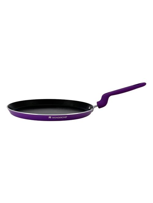 induction base non-stick aluminum elite dosa tawa, 28cm, purple and black - 15050972 - Very Small Image - 1