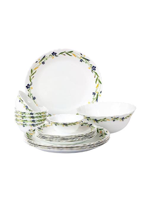 imperial amazon creeper opalware dinner set, 19 pieces, white - 15051023 - Very Small Image - 1