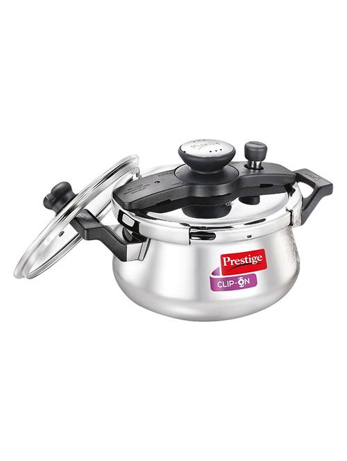 stainless steel handi pressure cooker with glass lid, 5 litres - 15051522 - Very Small Image - 1