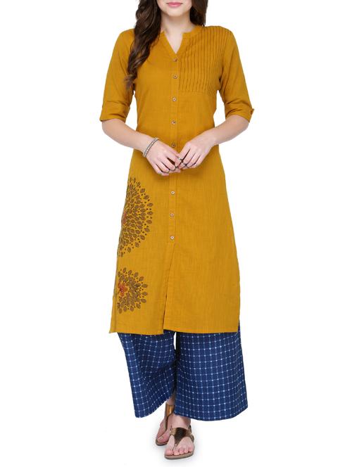 embroidered kurta palazzo set - 15051610 - Very Small Image - 1