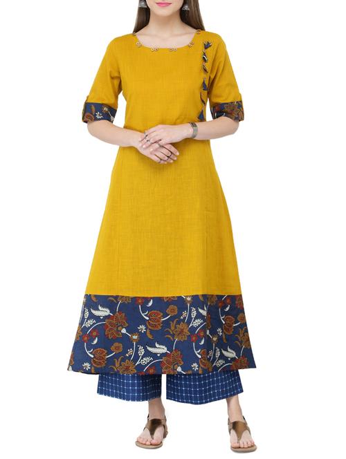 kalamkari print a-line kurta - 15051832 - Very Small Image - 1