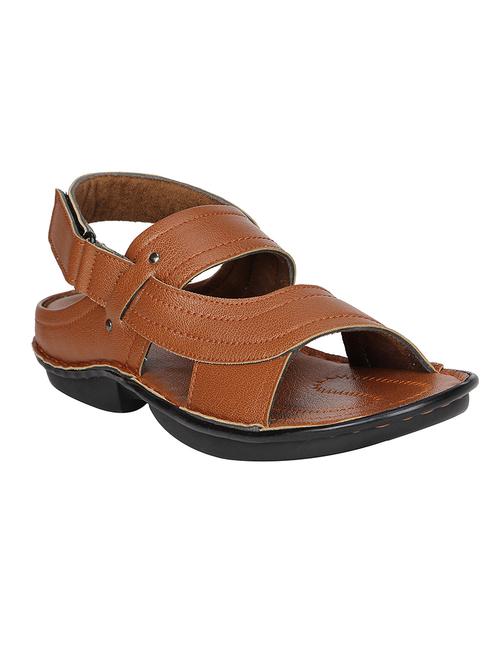 tan synthetic & mesh back strap sandals - 15053150 - Very Small Image - 1