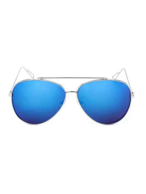 stacle double metal side unisex aviator sunglasses (stcd1008|silver frame|blue mirrored lens) - 15055426 - Very Small Image - 1