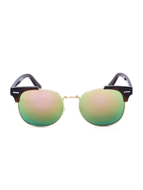 stacle uv protected clubmaster style round oval unisex sunglasses (st19551|green mirrored lens) - 15055434 - Very Small Image - 1