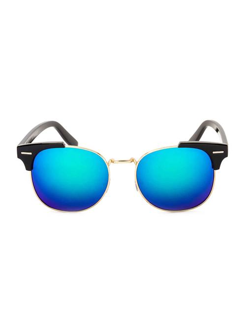 stacle uv protected clubmaster style round oval unisex sunglasses (st19551|blue mirrored lens) - 15055435 - Very Small Image - 1