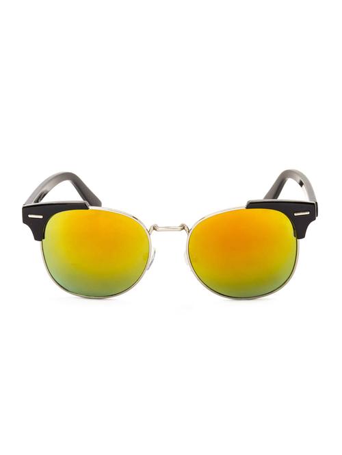 stacle uv protected clubmaster style round oval unisex sunglasses (st19551|yellow mirrored lens) - 15055436 - Very Small Image - 1