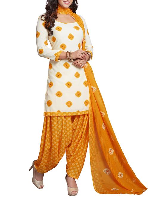 yellow patiyala suits unstitched suit - 15055483 - Very Small Image - 1