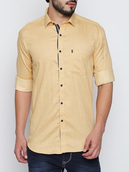 beige cotton casual shirt - 15056698 - Very Small Image - 1