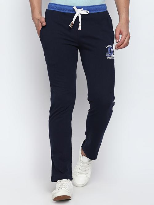 navy blue polyester full length track pant - 15056790 - Very Small Image - 1