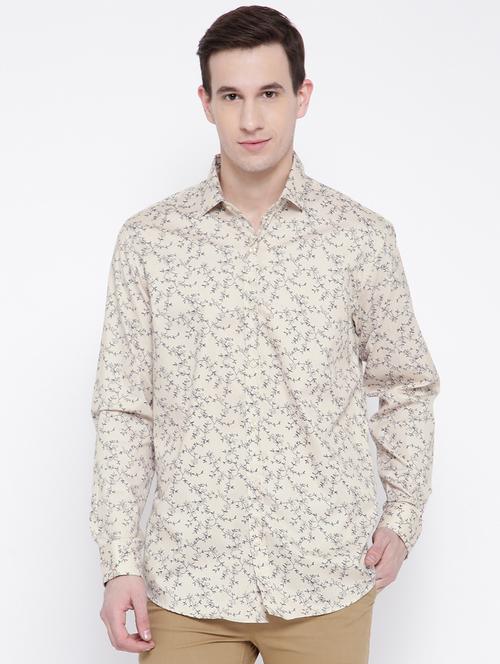 beige cotton casual shirt - 15057516 - Very Small Image - 1