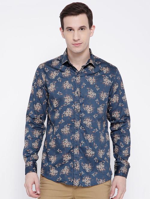blue cotton casual shirt - 15057537 - Very Small Image - 1