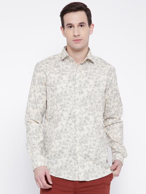 beige cotton casual shirt - 15057541 - Very Small Image - 1