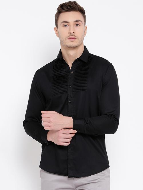 black cotton casual shirt - 15057545 - Very Small Image - 1