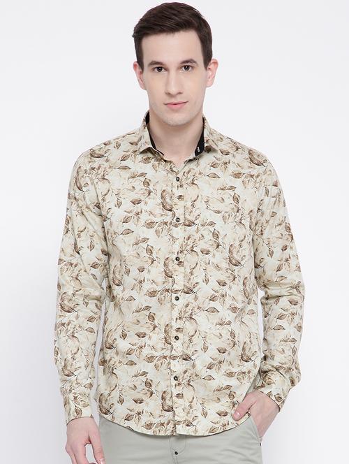 beige cotton casual shirt - 15057553 - Very Small Image - 1