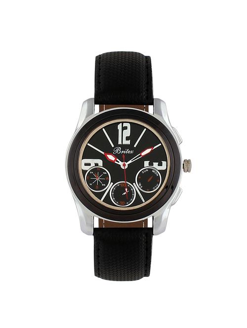 britex round shape black dial analog watch for men/boys - (bt3028) - 15057798 - Very Small Image - 1