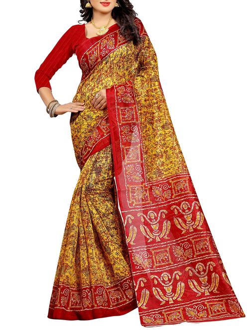 mustard art silk bhagalpuri saree - 15057823 - Very Small Image - 1