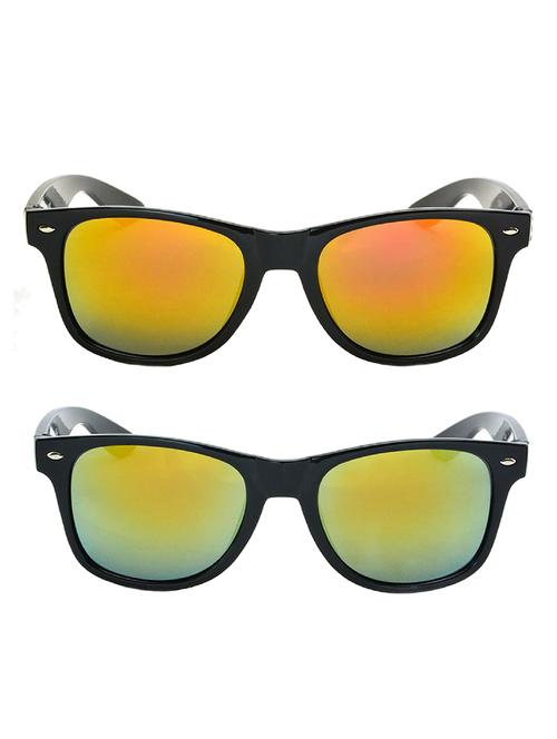stacle retro square mirrored horn rimmed unisex wayfarer sunglasses combo (str0876|54|multiple colours) - 15058027 - Very Small Image - 1