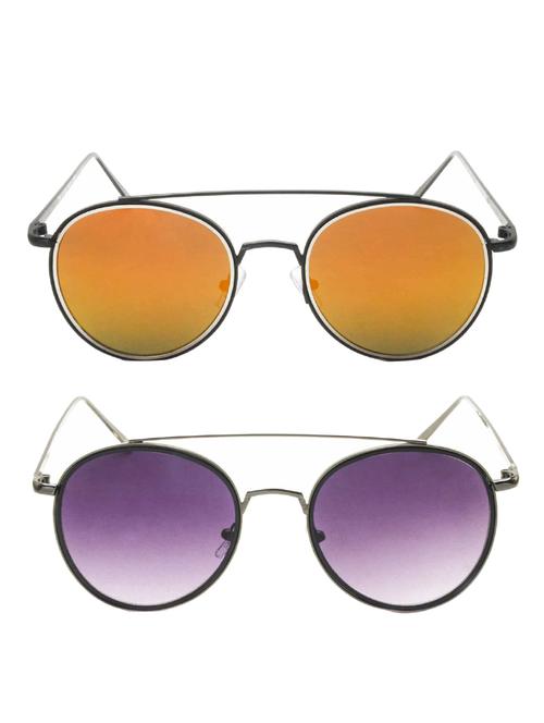 stacle uv protected round unisex sunglasses combo (st7566|54|combo pack of 2) - 15058037 - Very Small Image - 1
