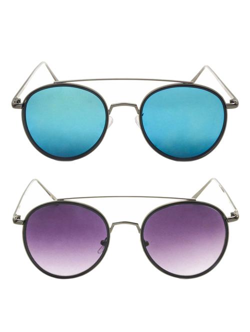 stacle uv protected round unisex sunglasses combo (st7566|54|combo pack of 2) - 15058038 - Very Small Image - 1