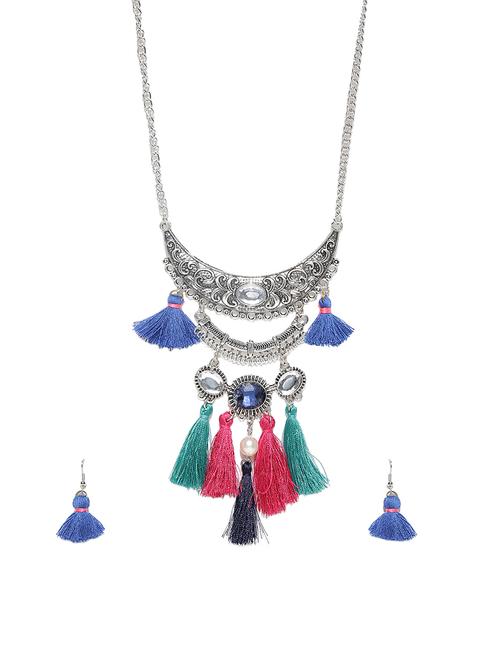 multi colored metal tassel necklace - 15058360 - Very Small Image - 1