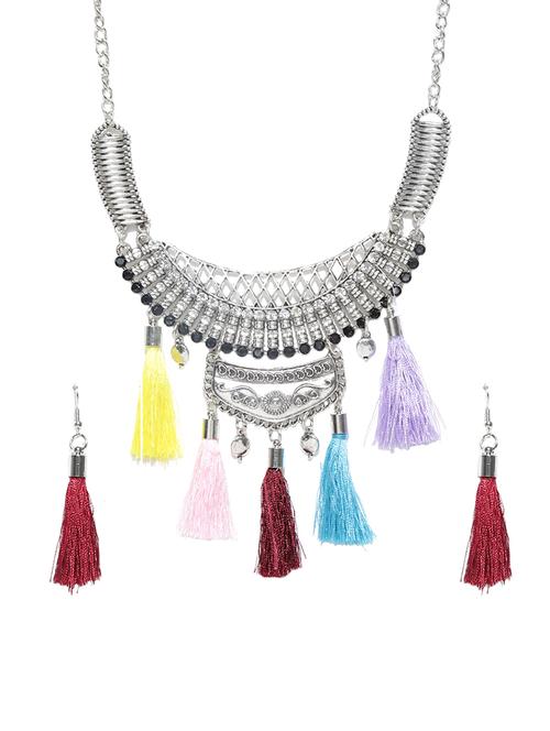 multi colored metal short necklace - 15058361 - Very Small Image - 1