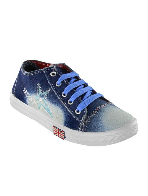 blue denim laceup sneakers - 15058365 - Very Small Image - 1