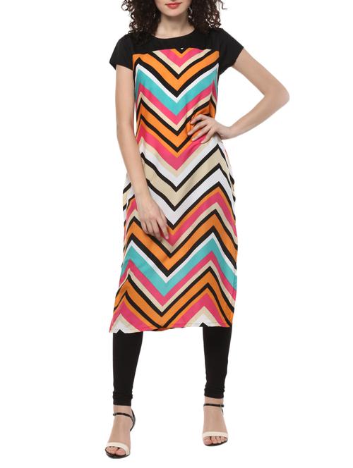 chevron straight kurta - 15058699 - Very Small Image - 1