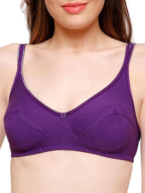 floral patch solid bra - 15058990 - Very Small Image - 1
