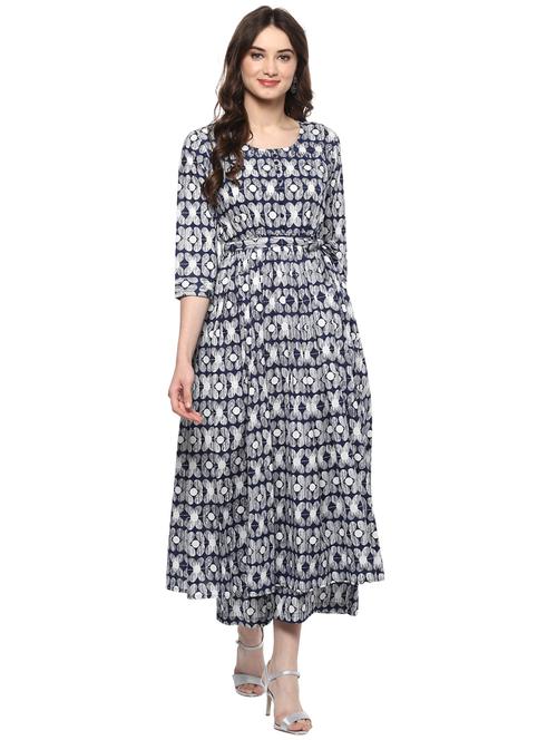 blue cotton kurta palazzo set - 15059590 - Very Small Image - 1
