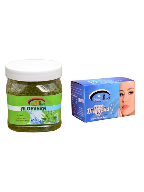pink root diamond bleach 250gm and pink root aloe vera scrub 500ml - 15059683 - Very Small Image - 1
