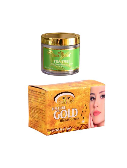 pink root gold bleach 250gm and pink root tea tree skin clearing clay mask 100gm - 15059710 - Very Small Image - 1