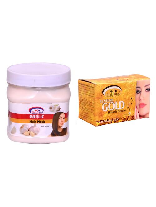 pink root gold bleach 250gm and pink root garlic hair mask 500ml - 15059737 - Very Small Image - 1