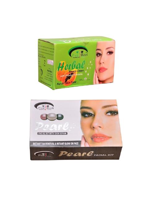 pink root herbal bleach 250gm and pink root pearl facial kit 83gm - 15059765 - Very Small Image - 1